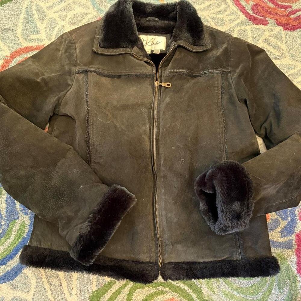 Vintage black suede jacket with